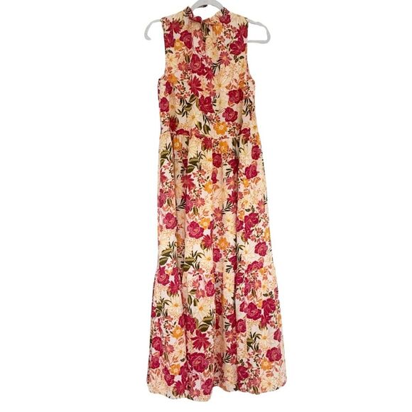 Sugarlips NWT Didion Floral Split Neck Tiered Maxi XS Sleeveless Relaxed Fit - Picture 7 of 12